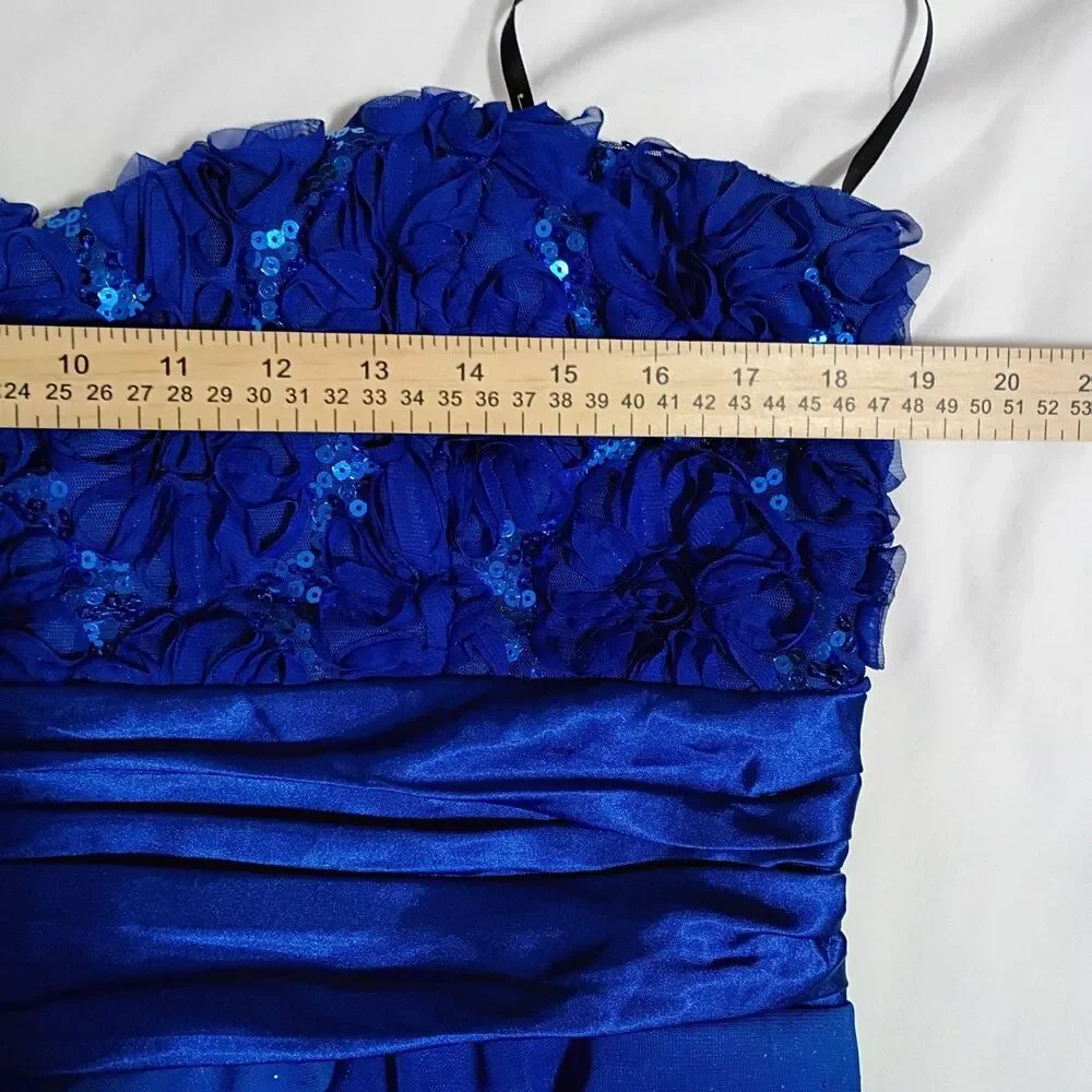 Xtraordinary Dress Size 17 Royal Blue Strapless High-Low Gown Formal Prom
